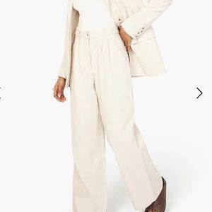 High Rise Tweed Pleated Pant